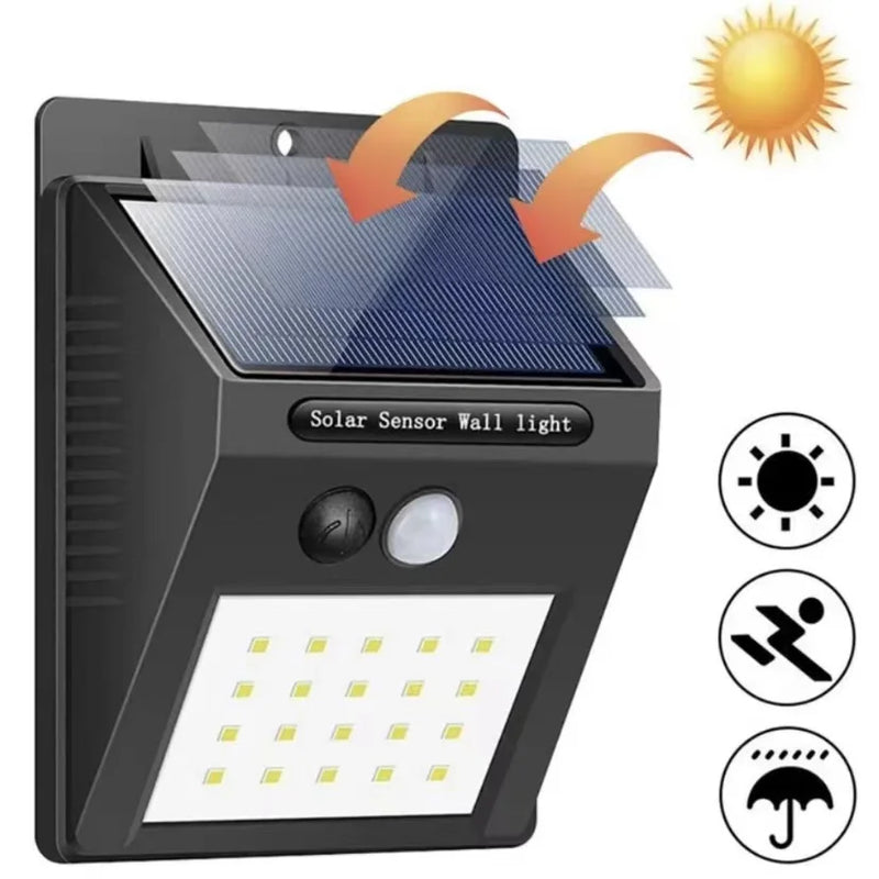 Luminária solar led luz com sensor de presença iluminação externa automática [FRETE GRÁTIS]